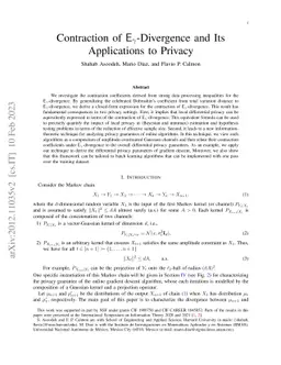 Contraction of $E_γ$-Divergence and Its Applications to Privacy