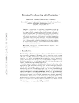 Bayesian Crowdsourcing with Constraints
