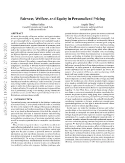 Fairness, Welfare, and Equity in Personalized Pricing