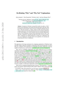 On Relating 'Why?' and 'Why Not?' Explanations