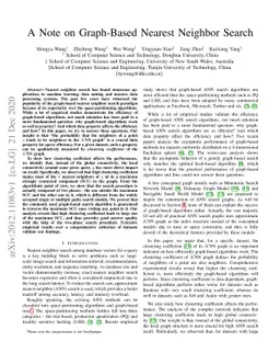 A Note on Graph-Based Nearest Neighbor Search