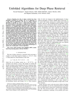 Unfolded Algorithms for Deep Phase Retrieval