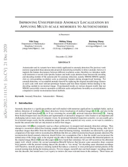 Improving unsupervised anomaly localization by applying multi-scale
  memories to autoencoders