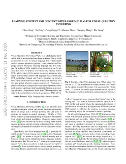 Learning content and context with language bias for Visual Question
  Answering