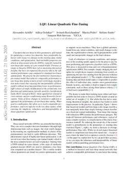 LQF: Linear Quadratic Fine-Tuning