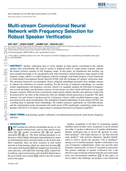 Multi-stream Convolutional Neural Network with Frequency Selection for Robust Speaker Verification