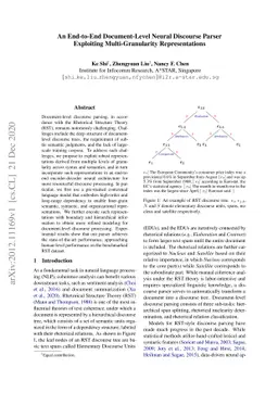 An End-to-End Document-Level Neural Discourse Parser Exploiting
  Multi-Granularity Representations