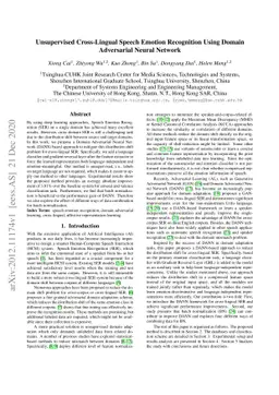Unsupervised Cross-Lingual Speech Emotion Recognition Using
  DomainAdversarial Neural Network