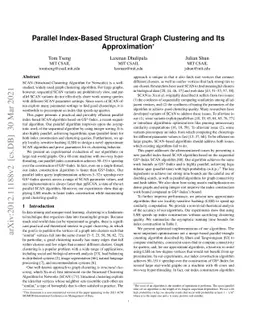 Parallel Index-Based Structural Graph Clustering and Its Approximation