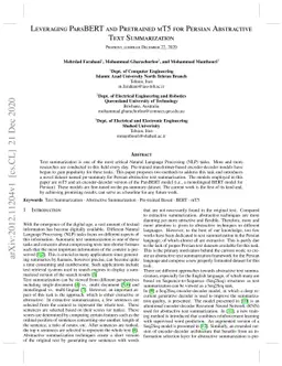 Leveraging ParsBERT and Pretrained mT5 for Persian Abstractive Text
  Summarization