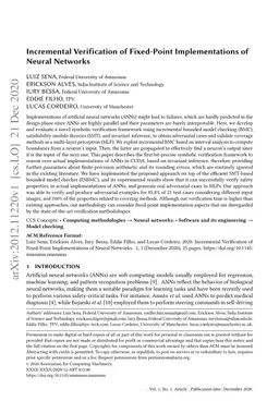 Incremental Verification of Fixed-Point Implementations of Neural
  Networks