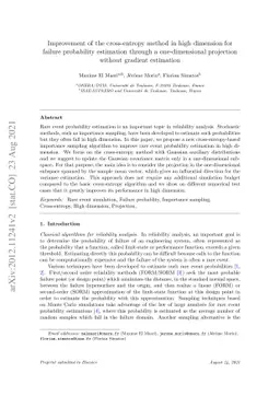 Improvement of the cross-entropy method in high dimension for failure
  probability estimation through a one-dimensional projection without gradient
  estimation