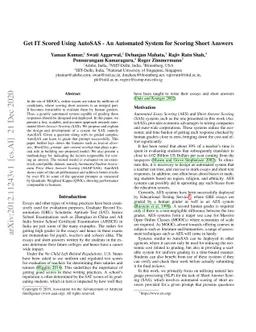 Get It Scored Using AutoSAS -- An Automated System for Scoring Short
  Answers