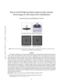 Sim-to-real for high-resolution optical tactile sensing: From images to
  3D contact force distributions