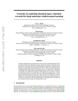Curiosity in exploring chemical space: Intrinsic rewards for deep
  molecular reinforcement learning