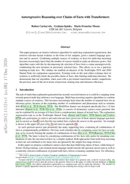 Autoregressive Reasoning over Chains of Facts with Transformers