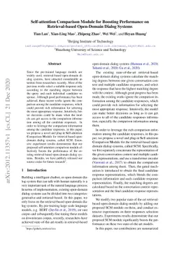 Self-attention Comparison Module for Boosting Performance on
  Retrieval-based Open-Domain Dialog Systems