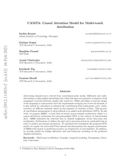 CAMTA: Causal Attention Model for Multi-touch Attribution