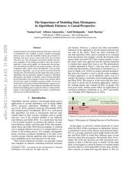 The Importance of Modeling Data Missingness in Algorithmic Fairness: A
  Causal Perspective