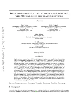 Segmentation of structural parts of rosebush plants with 3D point-based
  deep learning methods