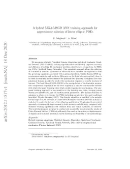A hybrid MGA-MSGD ANN training approach for approximate solution of
  linear elliptic PDEs