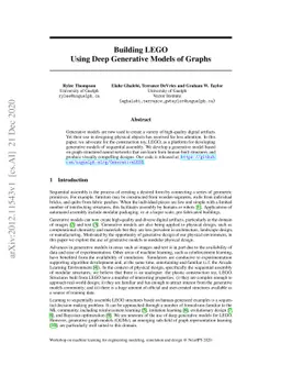 Building LEGO Using Deep Generative Models of Graphs