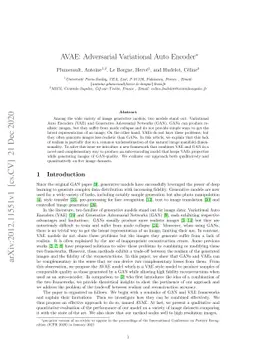 AVAE: Adversarial Variational Auto Encoder