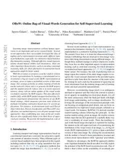 OBoW: Online Bag-of-Visual-Words Generation for Self-Supervised Learning