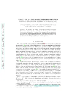 Computing Maximum Likelihood Estimates for Gaussian Graphical Models
  with Macaulay2