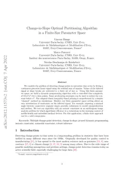 Change-in-Slope Optimal Partitioning Algorithm in a Finite-Size
  Parameter Space