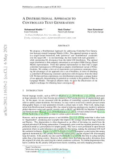 A Distributional Approach to Controlled Text Generation