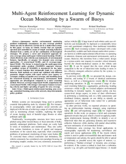 Multi-Agent Reinforcement Learning for Dynamic Ocean Monitoring by a
  Swarm of Buoys