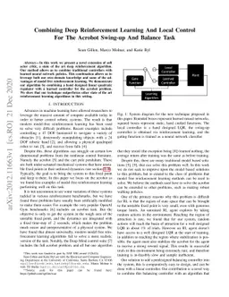 Combining Deep Reinforcement Learning And Local Control For The Acrobot
  Swing-up And Balance Task