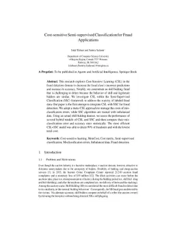 Cost-sensitive Semi-supervised Classification for Fraud Applications