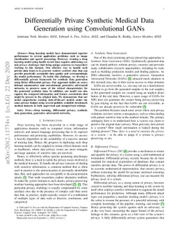 Differentially Private Synthetic Medical Data Generation using
  Convolutional GANs