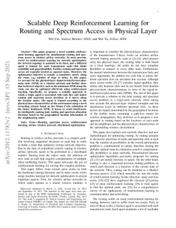 Scalable Deep Reinforcement Learning for Routing and Spectrum Access in
  Physical Layer