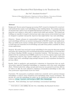 Improved Biomedical Word Embeddings in the Transformer Era