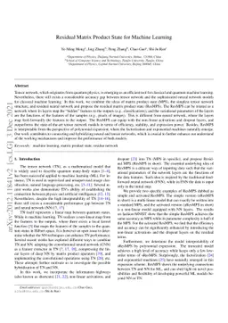 Residual Matrix Product State for Machine Learning