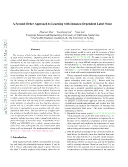 A Second-Order Approach to Learning with Instance-Dependent Label Noise