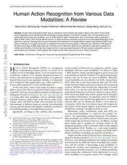 Human Action Recognition from Various Data Modalities: A Review