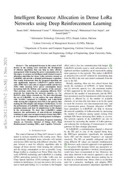 Intelligent Resource Allocation in Dense LoRa Networks using Deep
  Reinforcement Learning