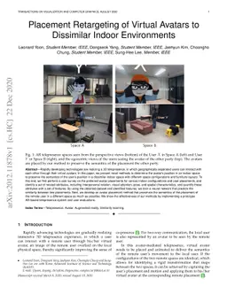Placement Retargeting of Virtual Avatars to Dissimilar Indoor
  Environments
