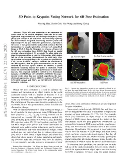 3D Point-to-Keypoint Voting Network for 6D Pose Estimation