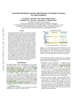 Generalized Relation Learning with Semantic Correlation Awareness for
  Link Prediction