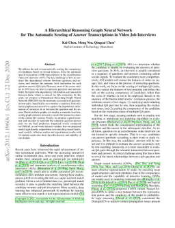 A Hierarchical Reasoning Graph Neural Network for The Automatic Scoring
  of Answer Transcriptions in Video Job Interviews
