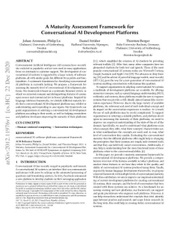 A Maturity Assessment Framework for Conversational AI Development
  Platforms