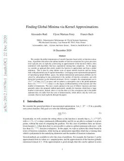 Finding Global Minima via Kernel Approximations