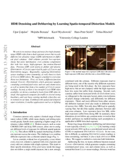 HDR Denoising and Deblurring by Learning Spatio-temporal Distortion
  Models