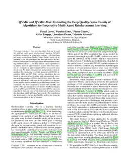 QVMix and QVMix-Max: Extending the Deep Quality-Value Family of
  Algorithms to Cooperative Multi-Agent Reinforcement Learning
