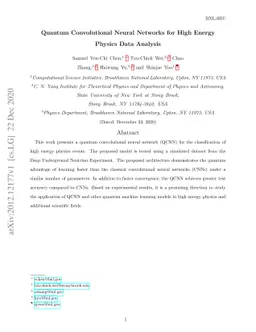 Quantum Convolutional Neural Networks for High Energy Physics Data
  Analysis